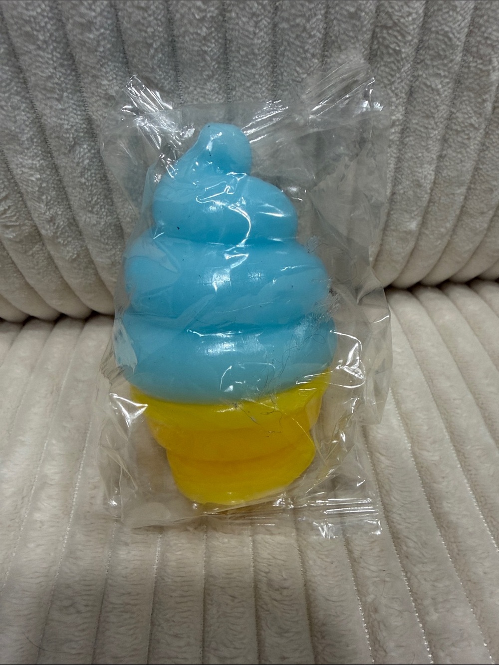 Squishy Blue Ice Cream Cone.New in bag. Sticky Jelly texture.